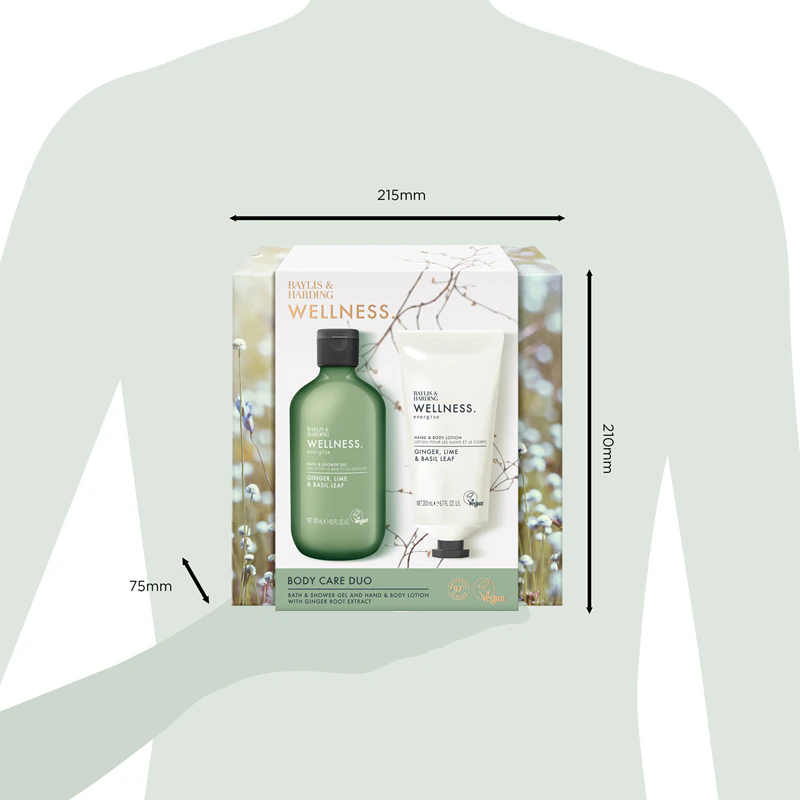 Baylis & Harding Wellness. Energise Body Gift Set met gember, limoen en basilicum.