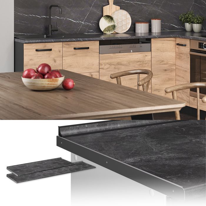 Piano di lavoro da cucina Vicco R-Line 240 cm color antracite (42078)