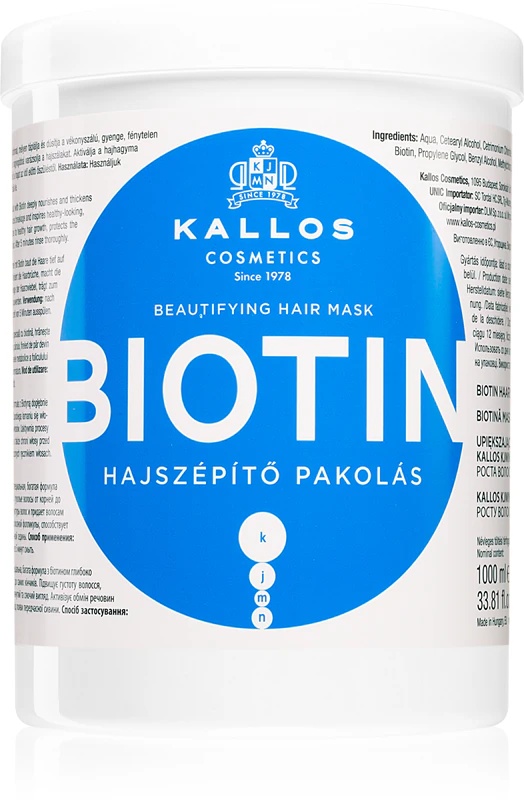 Profesionali „Kallos KJMN“ biotino kaukė ploniems, silpniems ir lūžinėjantiems plaukams