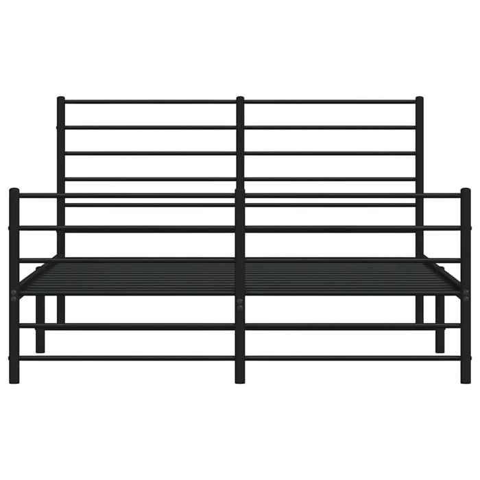 Estructura de cama - vidaXL - Metal - Negro - 120x190cm - Patas de cama