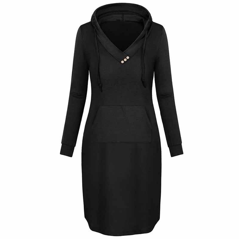 Sudadera cálida de otoño/invierno, sudadera con capucha de manga larga para mujer, cuello con capucha, bolsillo, sudadera larga informal para mujer 2020