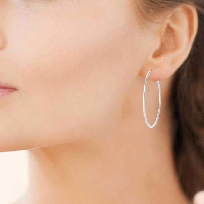 Orecchini a cerchio in argento sterling 925 - Gioielli Bijouxia - 5 cm - Donna - Adulti