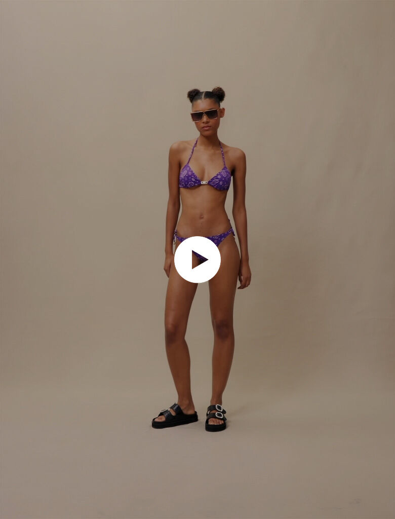Bikini cu imprimeu paisley - Bandană violetă