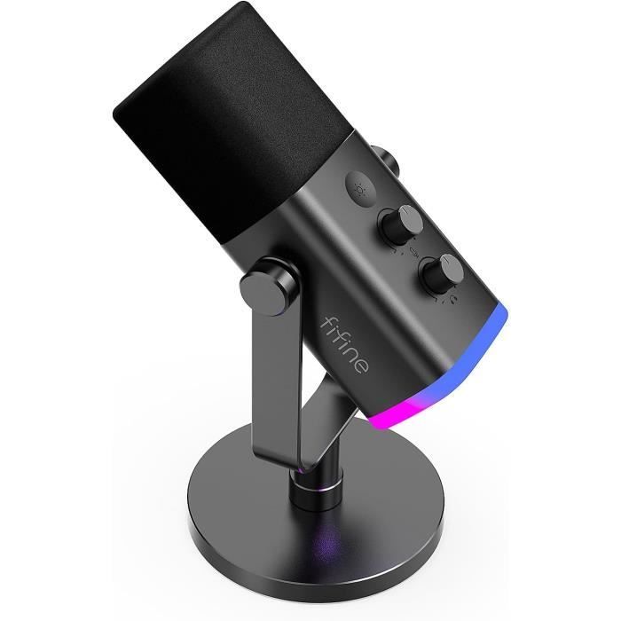 Microfono dinamico USB/XLR - FIFINE - Cardioide RGB - Gaming - Podcast - Trasmissioni