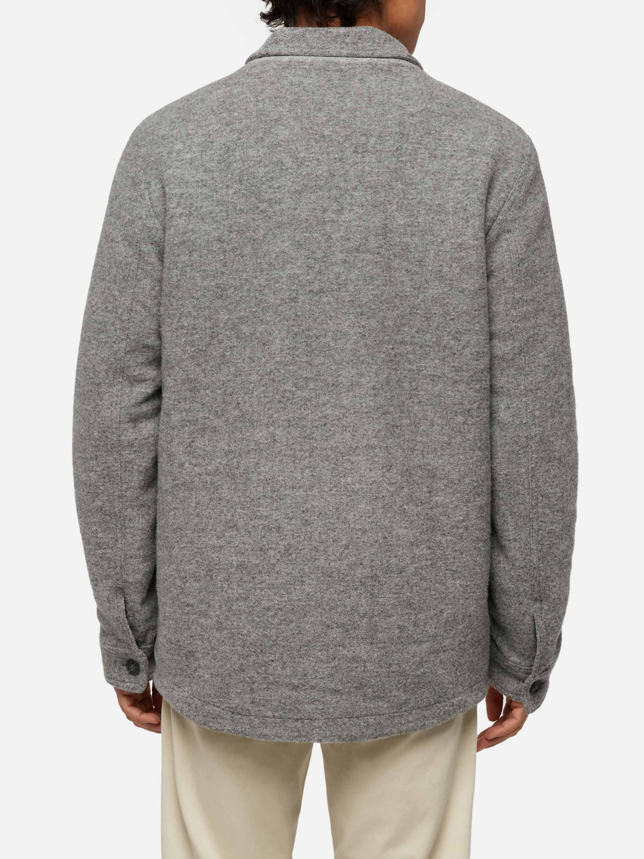 Landeck grijs herenoverhemd van wolmix