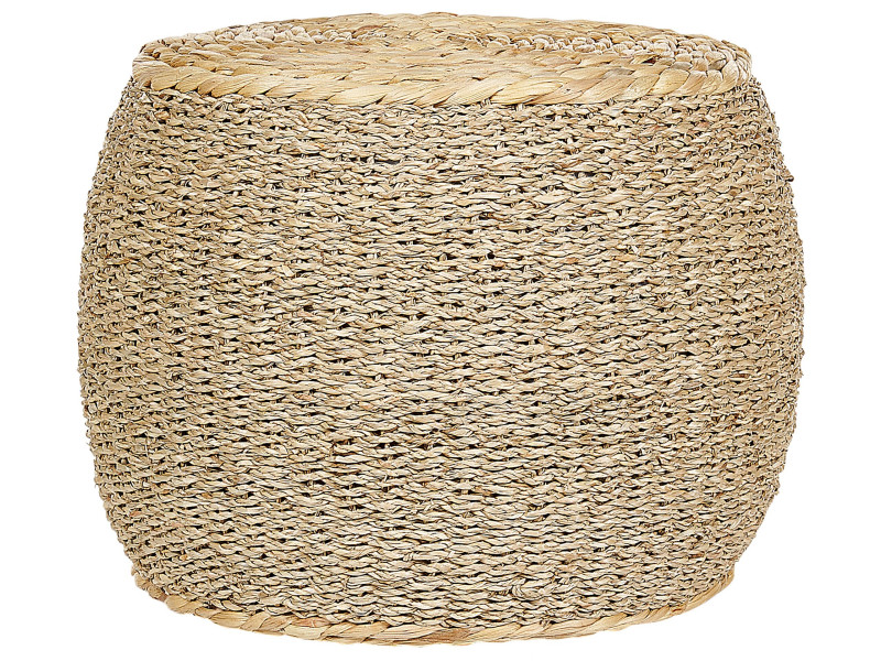 Puf pleciony podnóżek naturalny materiał ⌀ 40 cm
