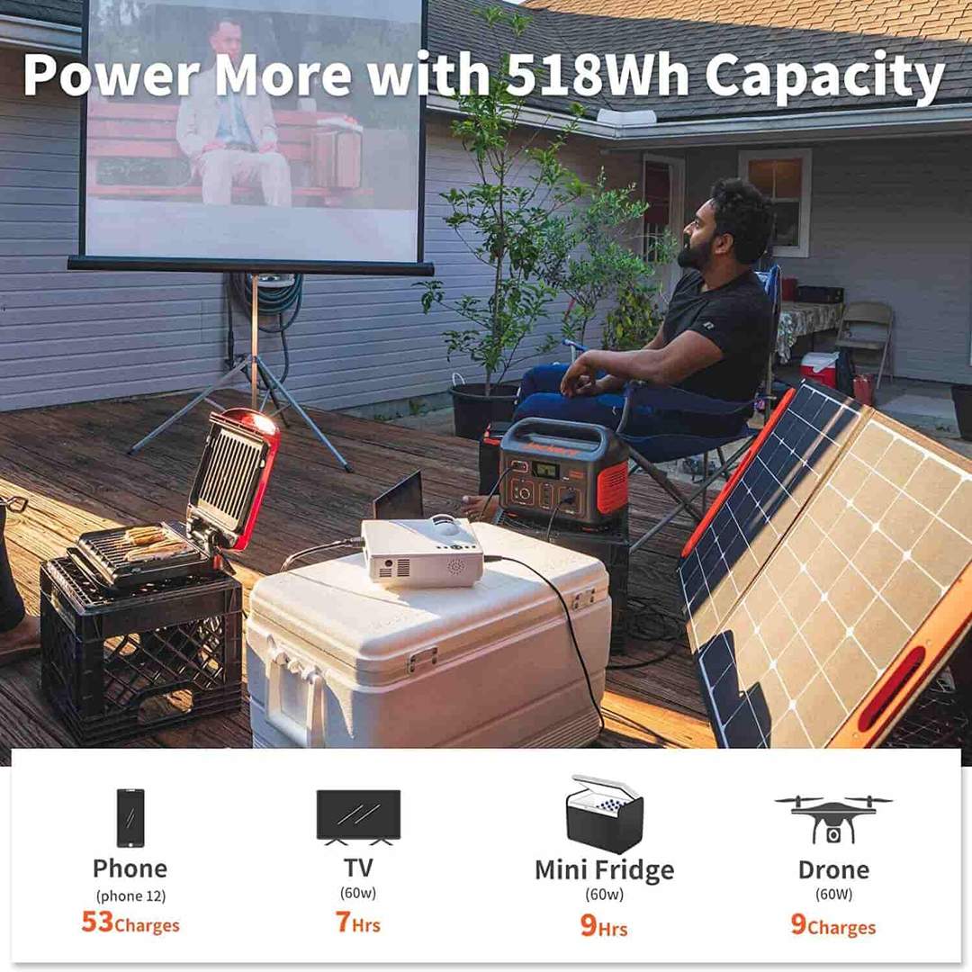 Gerador solar Jackery 500 (Jackery 500 + SolarSaga 100W)