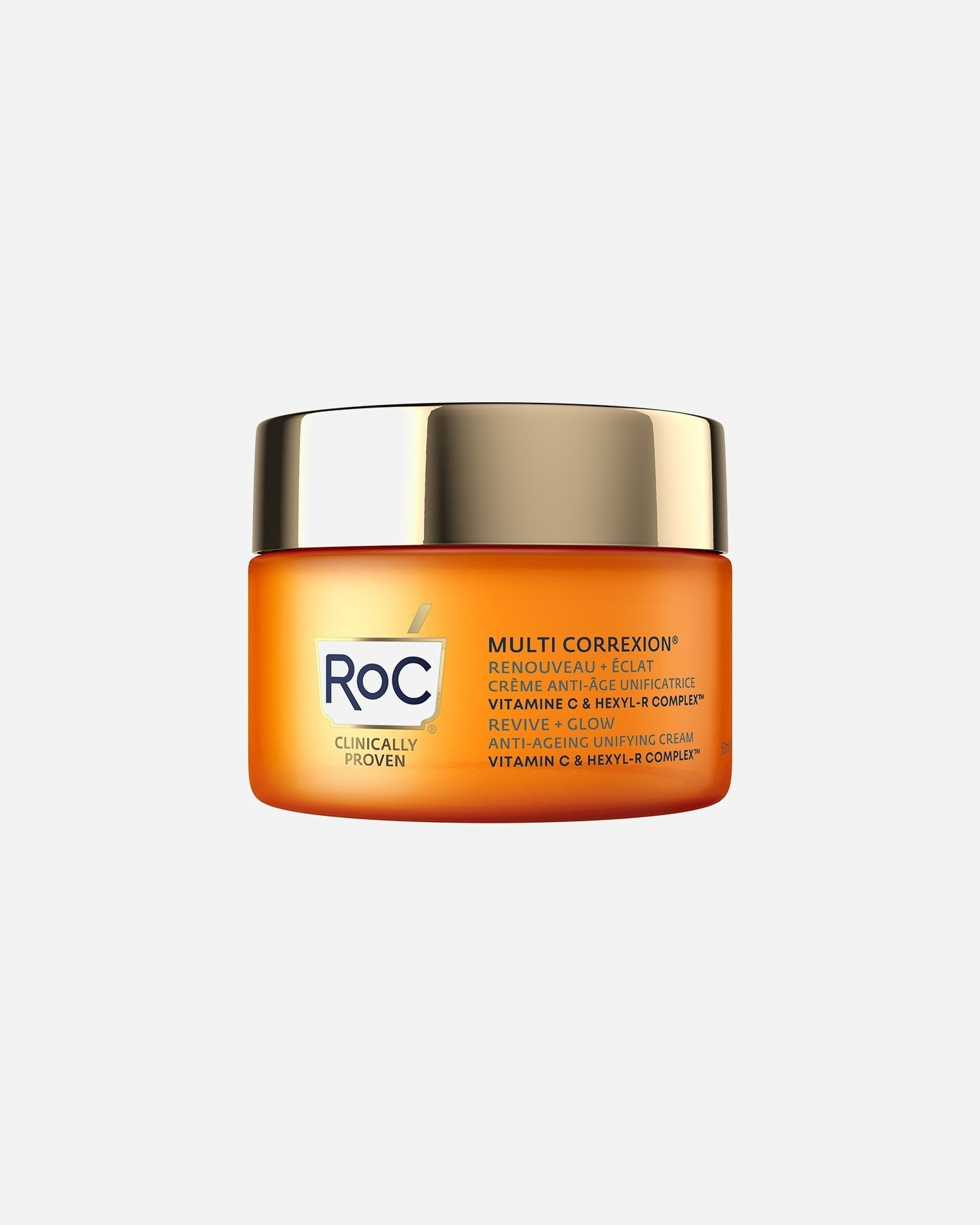 RoC sejas krēms Multi Correxion Revive + Glow Multi Correxion Revive+Glow bagātīgs, vienojošs un pretnovecošanās krēms - 50 ml
