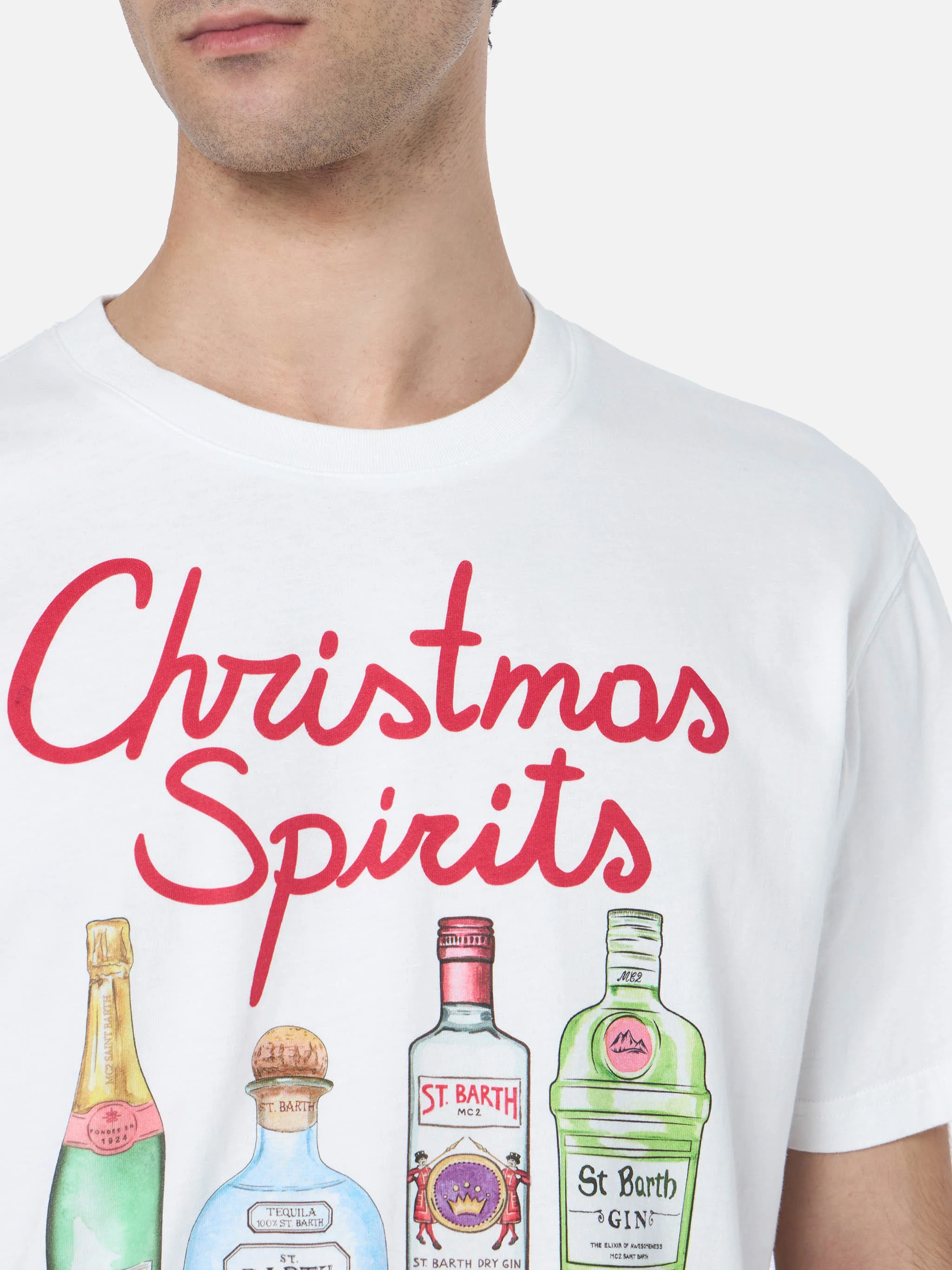 Camiseta de hombre de algodón grueso con bordado 