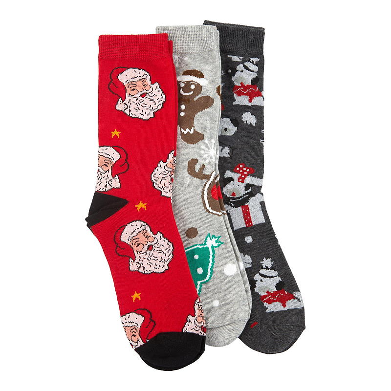 Paquete de 3 pares de calcetines Time 2 Change con estampado navideño