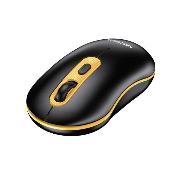 Mouse wireless per computer iKaku KSC-871 QIJ - Nero-Giallo - 4 pulsanti - 1000-1200-1600 DPI