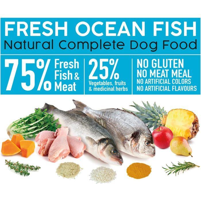 Nourriture pour chiens au poisson frais - ESTAMPILLE - 2.5 Kg - Croquettes - 75% Viande et Poisson Frais - Sans gluten