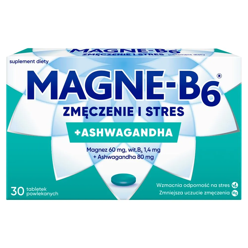 Magne-B6 Zmęczenie i Stres, Suplement diety z magnezem, witaminą B6 i ashwagandhą, Tabletki