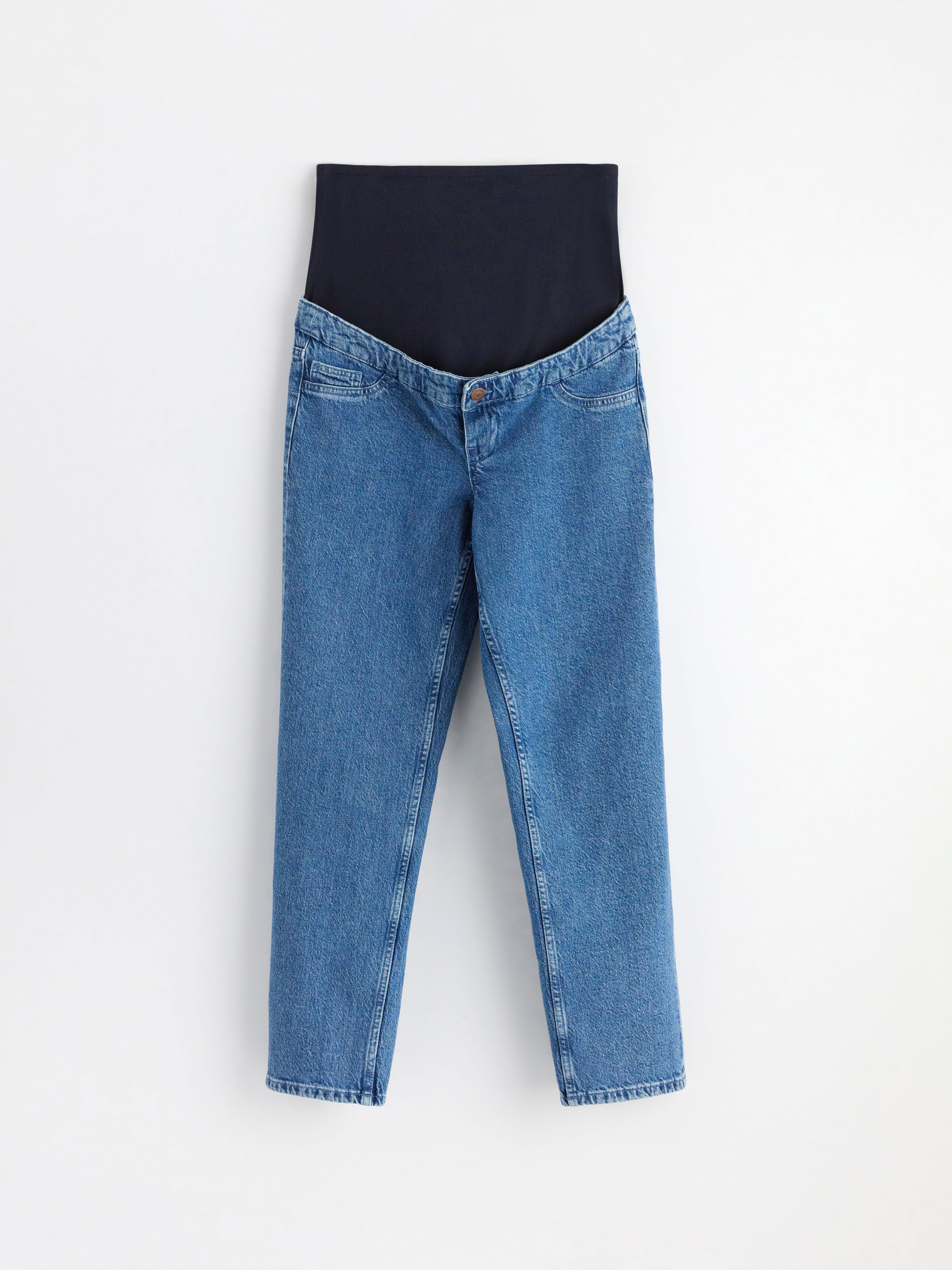 Džíny MOM STRAIGHT Nea s krátkým rukávem, světlý denim