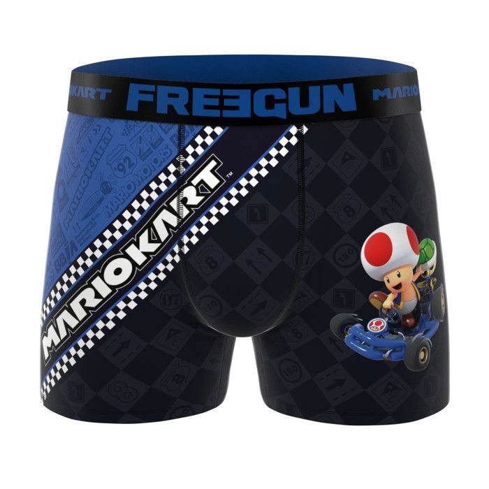 Boxer da uomo Freegun MARIO KART, intimo da uomo - Nero (confezione da 3)