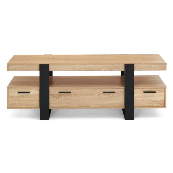 Mobile porta TV IDMARKET PHOENIX da 140 cm con cassetti in legno e neri