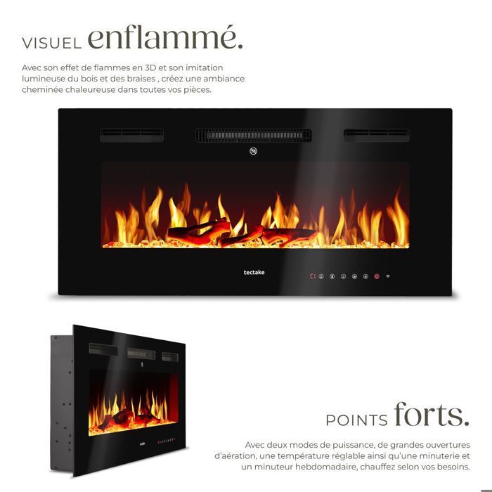 Chimenea eléctrica de pared de diseño