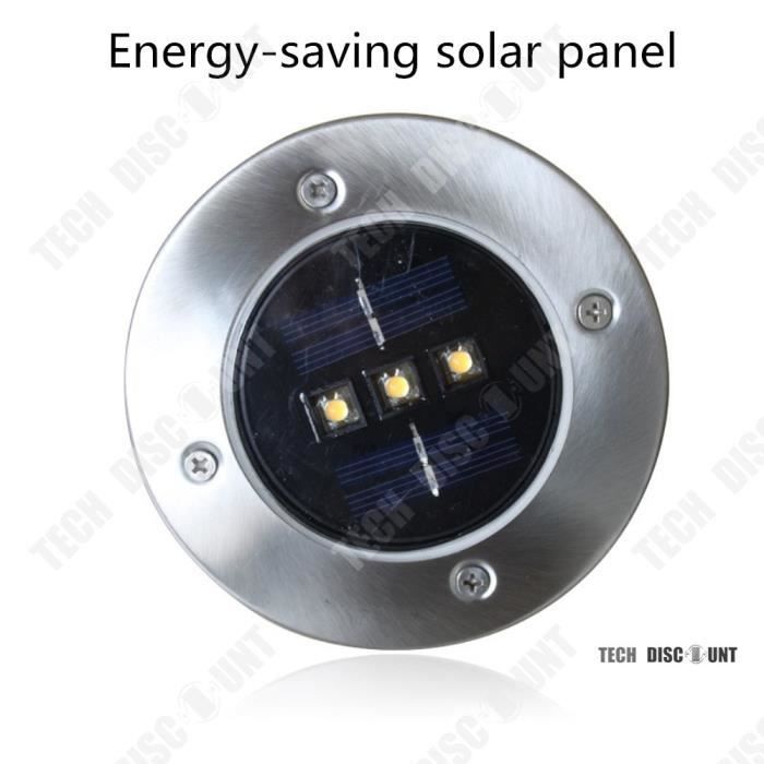 TD® Lampe solaire projecteur extérieur détecteur de mouvement led puissant chaud grande capacité encastrable lumière jardin parc