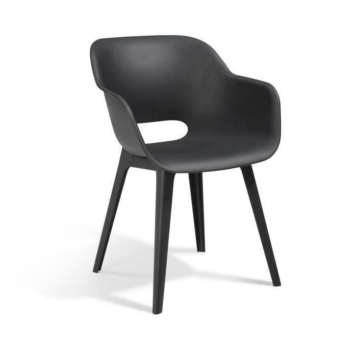 Mesa ALLIBERT GARDEN LIMA 160x100cm - Capuchino + 3 juegos de 2 sillones AKOLA Grafito - Resina