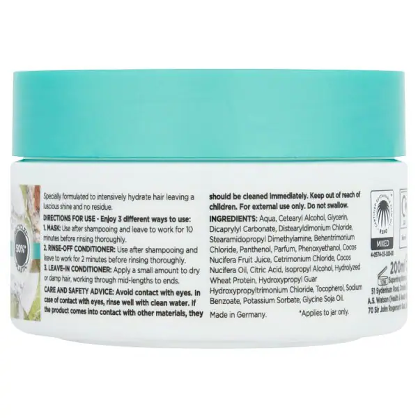 Superdrug Hydrate & Shine Haarmasker met Kokoswater