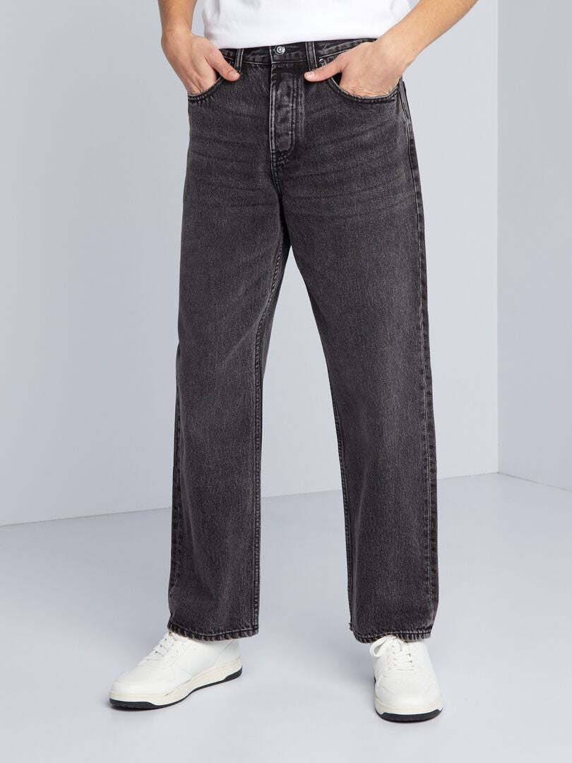 Jeans met wijde pijpen - GRIJS