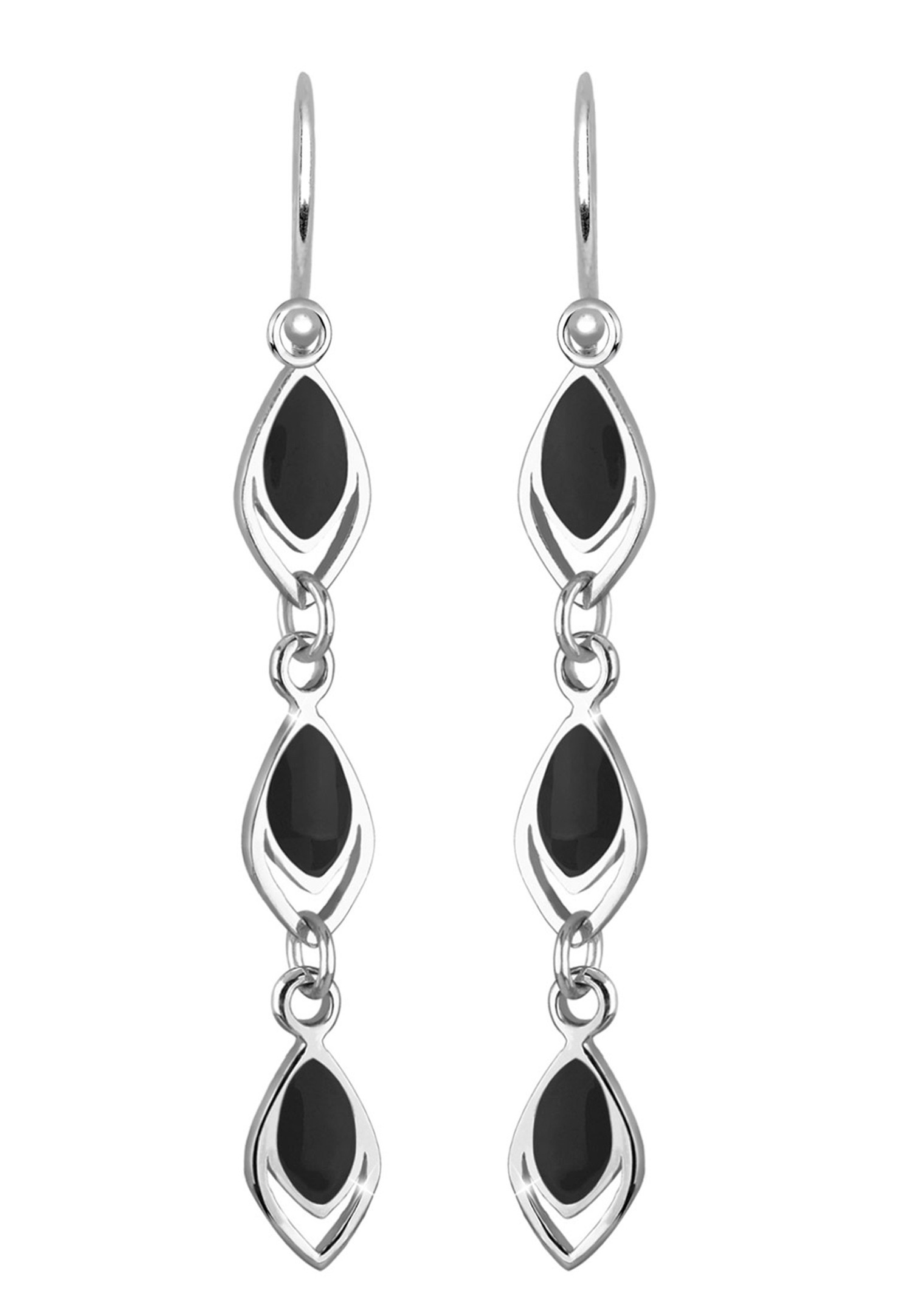 Elli Femmes Pendentif d'oreilles Plume Boho Festival avec Émail en Argent Sterling 925