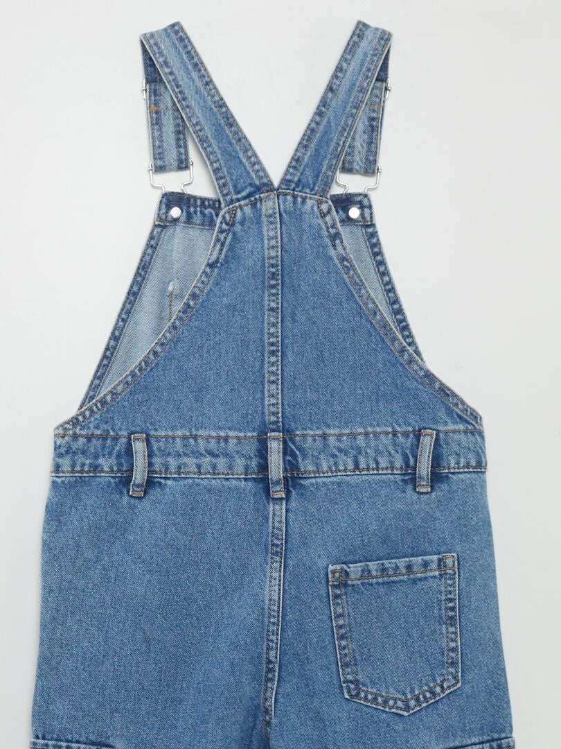 Vaqueros anchos con estampado floral - AZUL