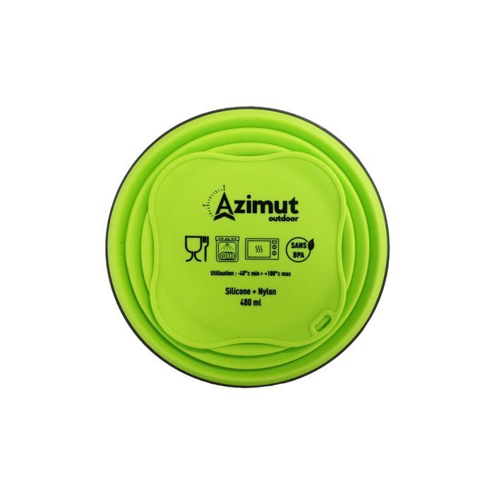 Tazza pieghevole da 480 ml, verde lime - Piatto - Vetro | Azimut Outdoor Camping and Camping Equipment
