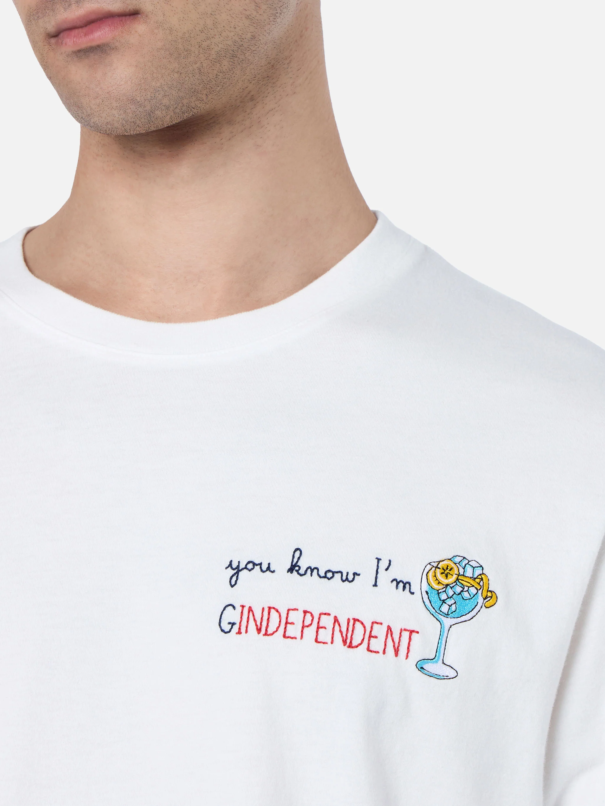Arnott heren T-shirt van zwaar katoen met You Know I'm Ginde-borduurwerk