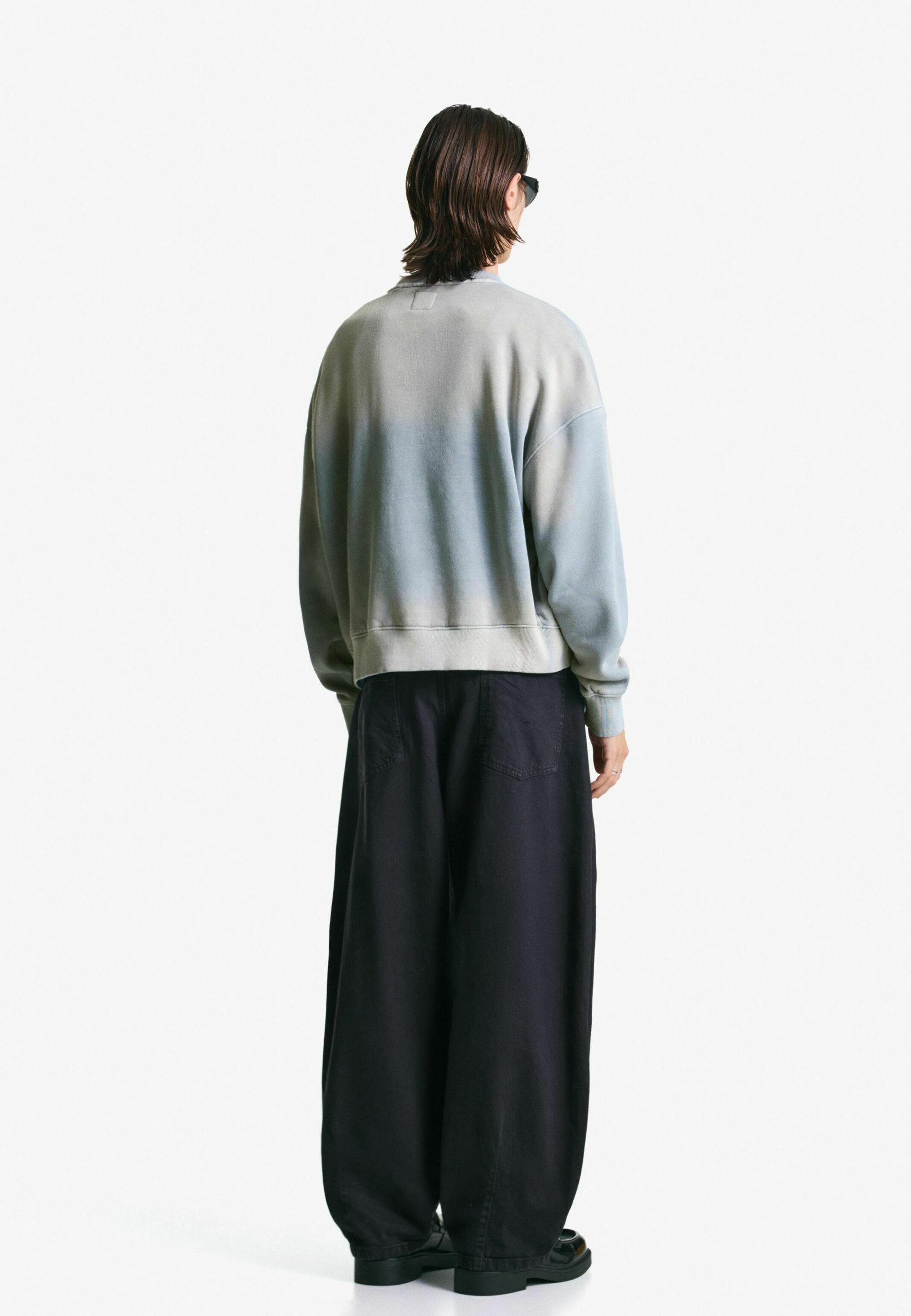 Felpa Bershka FADED-EFFECT - azzurra