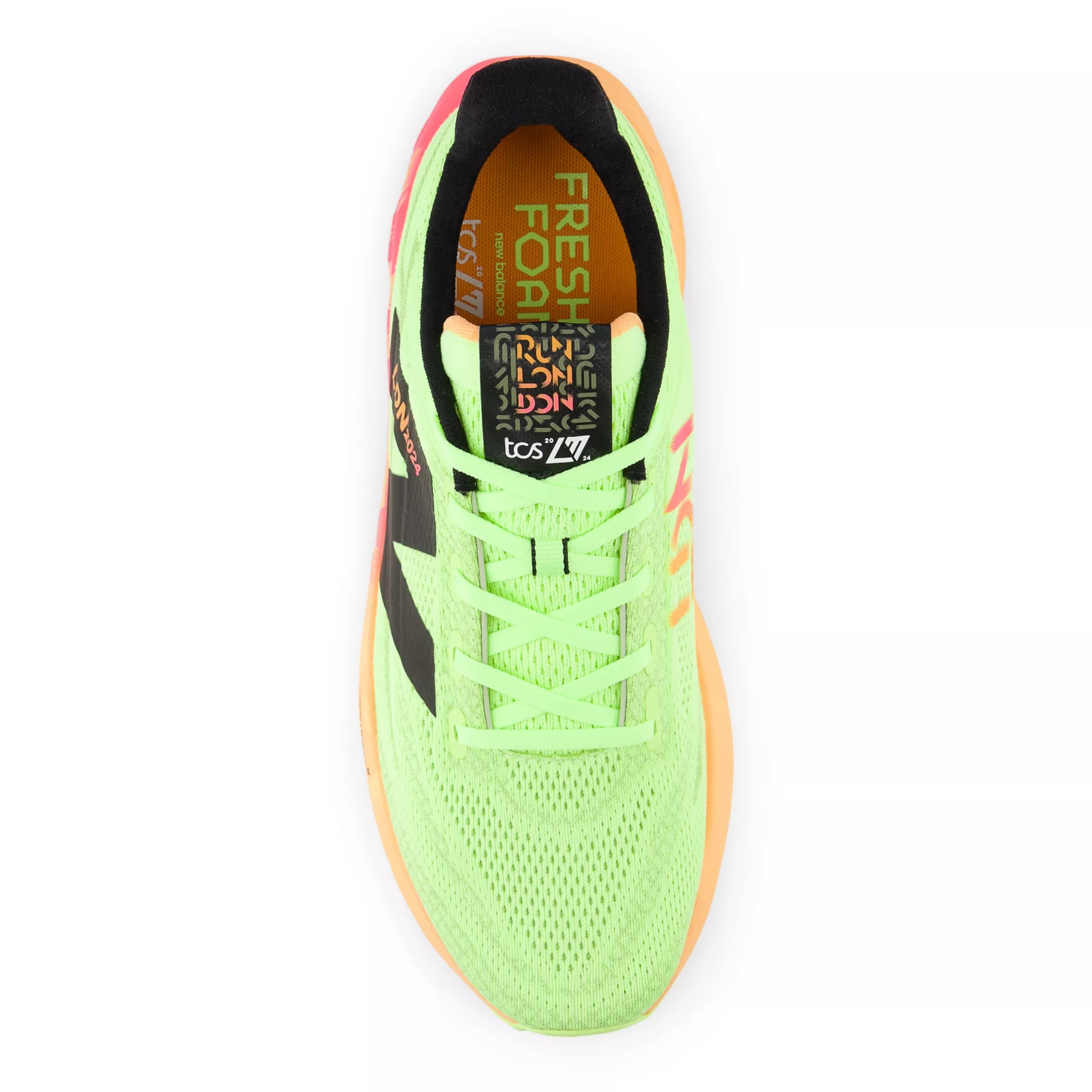 TCS London Marathon Fresh Foam X 1080 v13 Bleached lime glo con hot mango e neon pink