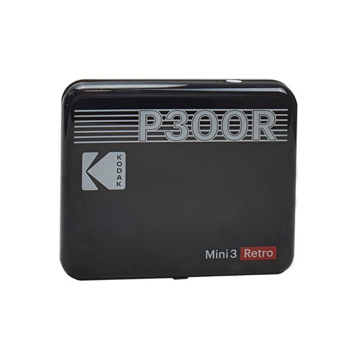 KODAK Mini Retro 2 P300 - Mini Bluetooth Printer - 7.6x7.6 cm Square Photo - 8 Included - 4-Pass Thermal Sublimation - Black