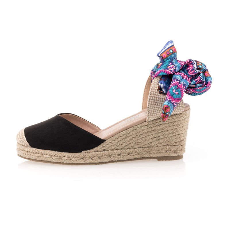 Zwarte espadrilles voor dames met touwzolen