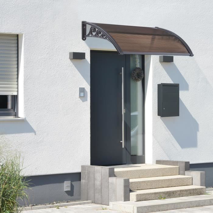 Marquesina para puerta de entrada Mellerud 100 x 60 cm, color negro/marrón