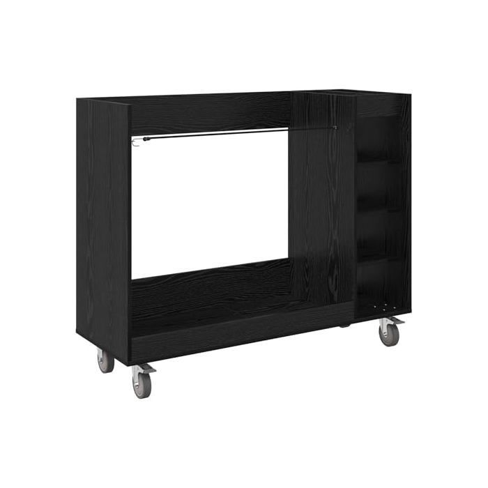 Taquilla de golf moderna - vidaXL - Roble negro - 120x45x98 cm - Amplio espacio de almacenamiento - 4 ruedas - Estructura metálica