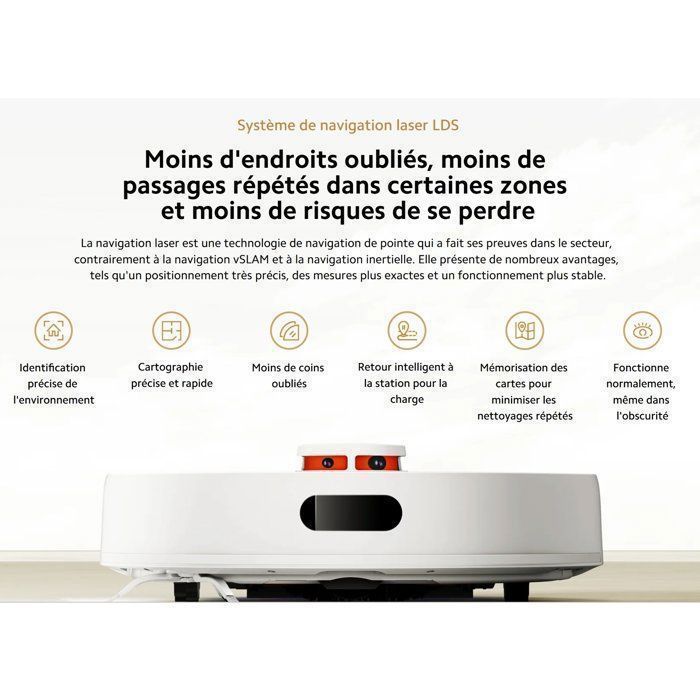 Robot aspirador Xiaomi S20 EU blanco - Potencia de succión de 5000 Pa - Depósito de polvo de 400 ml