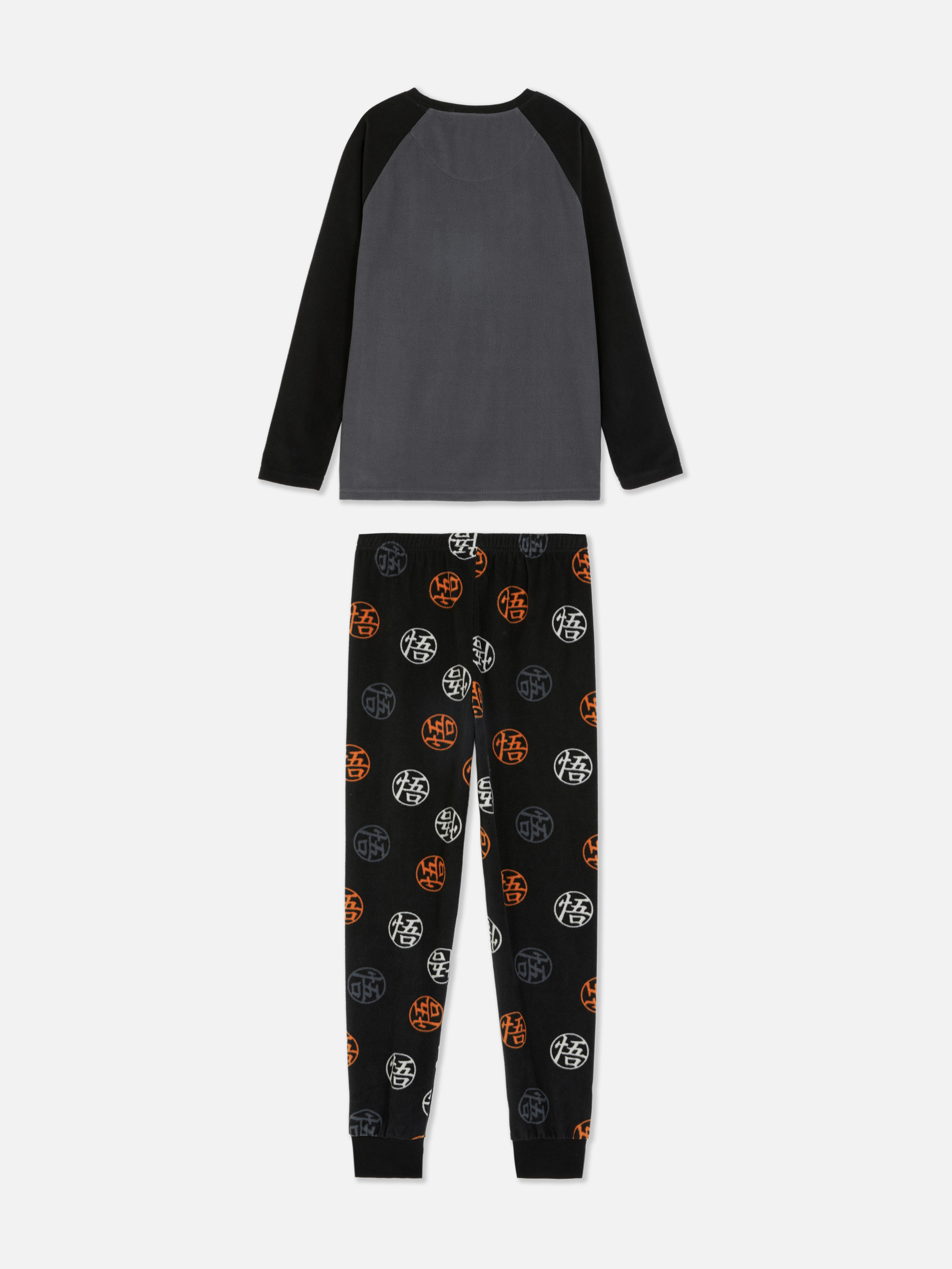 Pijamale din fleece cu mânecă lungă Dragon Ball Z Set de pijamale din două piese Dragon Ball Z, cu un top cu mânecă lungă și pantaloni de pijama asortați