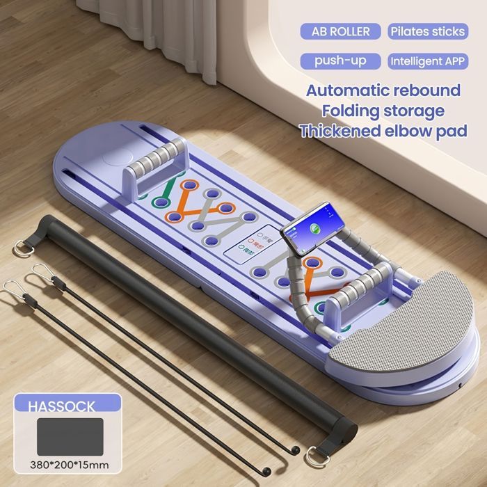 Reformer de Pilates - Tabla abdominal plegable Uverbon con rueda abdominal de rebote automático, equipo de fitness de Pilates