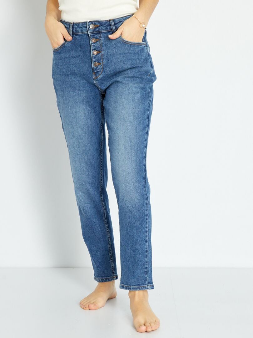 Zeer hoge taille mom jeans - L28 - BLAUW