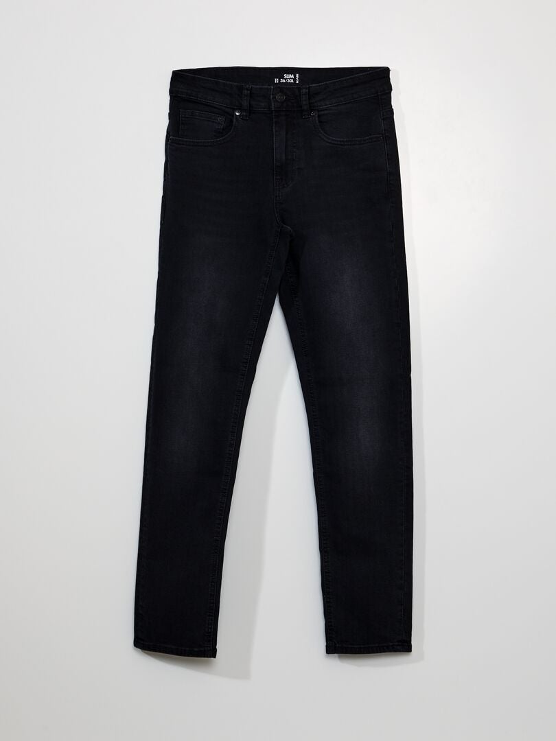 Calça jeans slim - tamanho 30 - cinza
