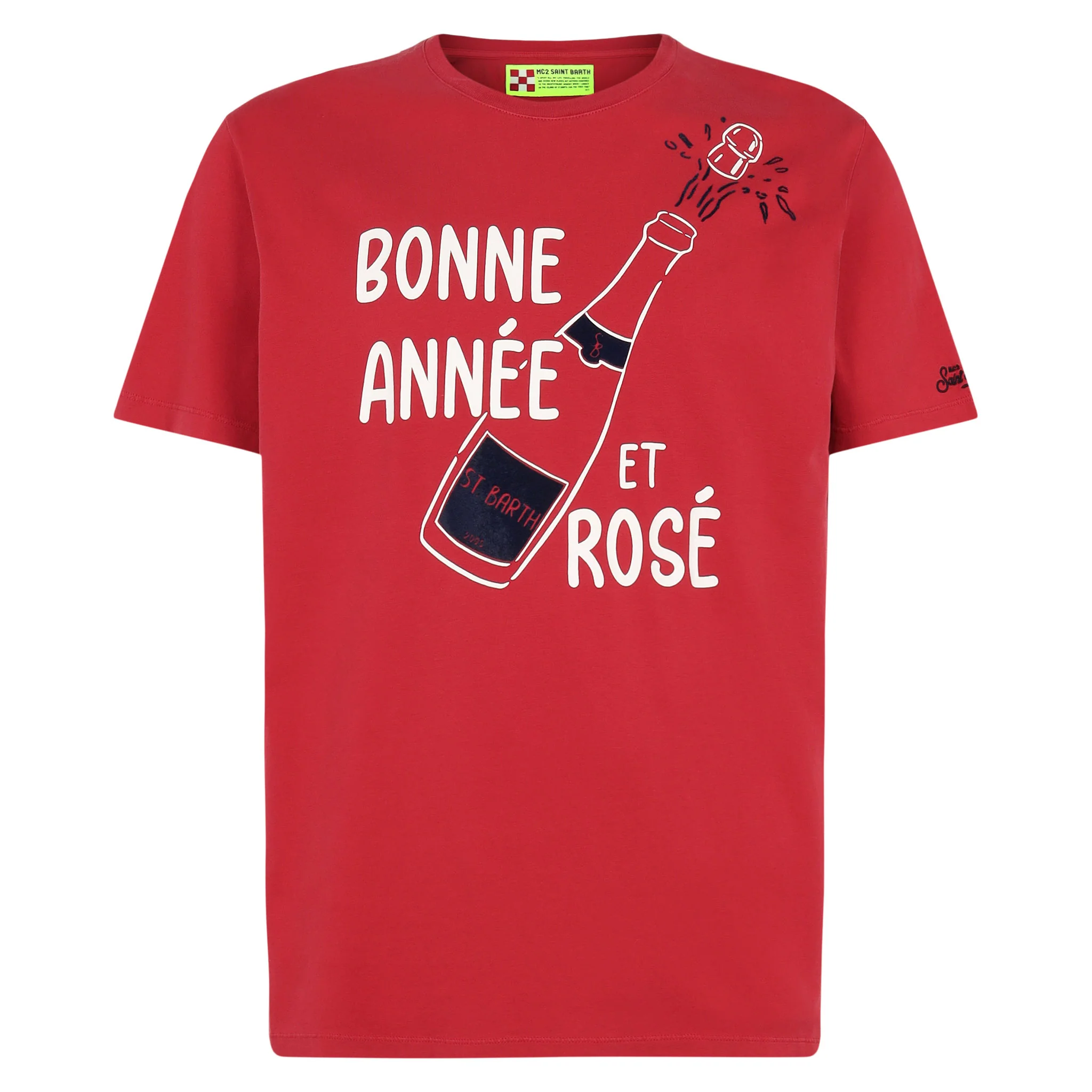 Bonne Année et Rosé rood t-shirt