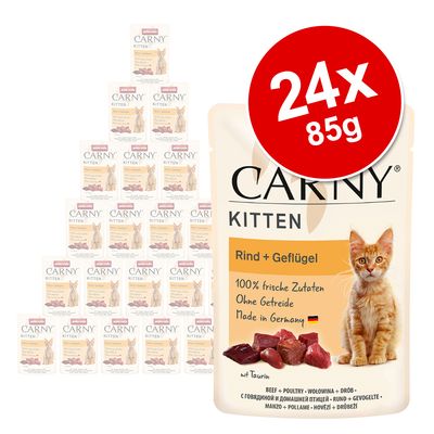Pacote Animonda Carny Kitten Pouch Saver com 24 unidades de 85g