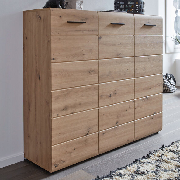 Shoe cabinet, 3-door, oak