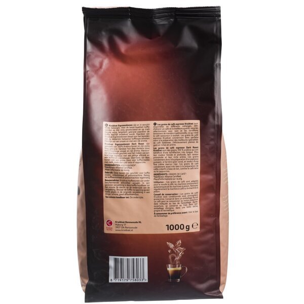 Kruidvat tmavo pražené espresso zrná<br>1000g