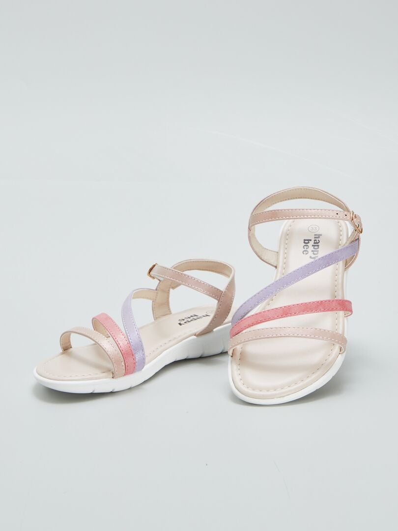 Sandalias tricolor - ROSA