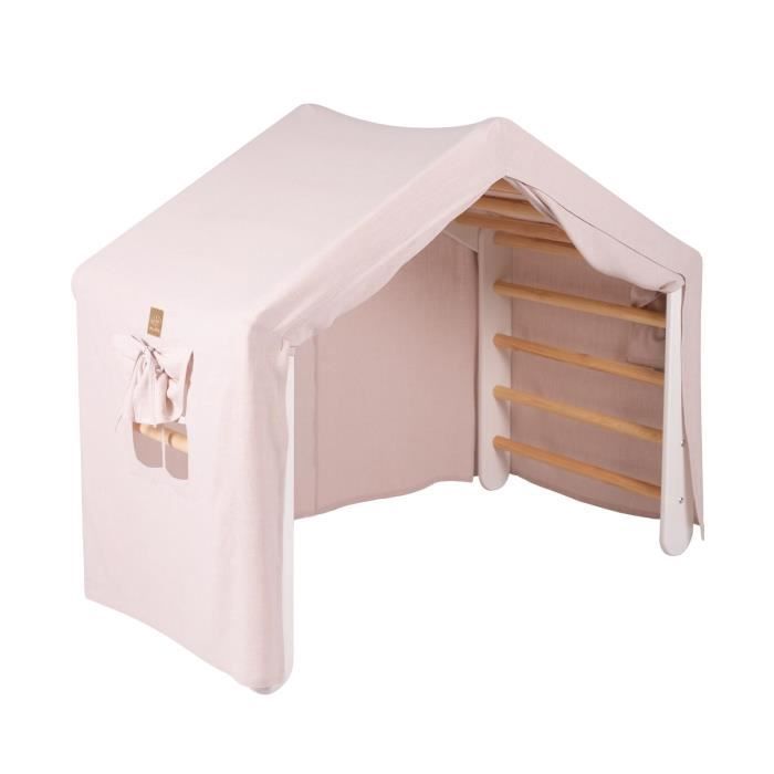 Maison pour enfants - MeowBaby® - Grande Maison - 112x61x94 cm - Échelle pliable - Rose et Blanc