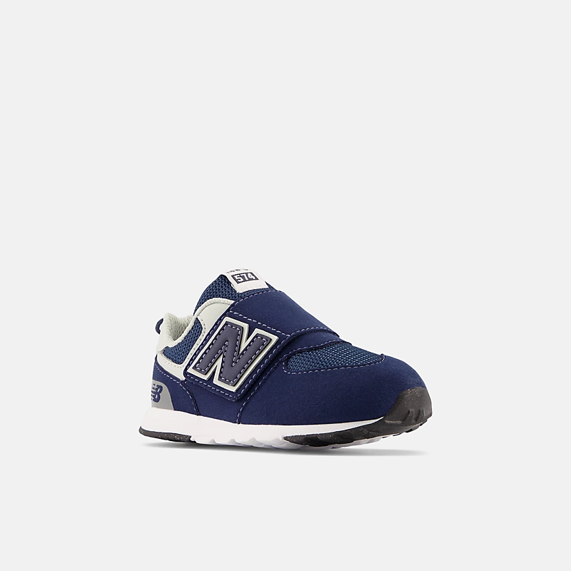 Baby 574 NEW-B Velcro και θηλιά - NB Navy Blue με λευκό