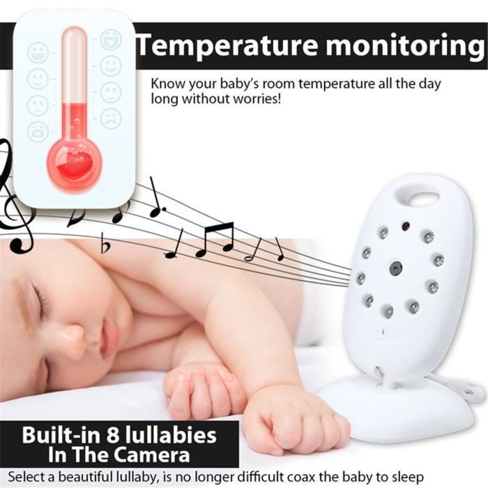 TEMPSA Baby Monitor - Wireless Newborn Camera - LCD Baby Monitor with Night Vision - White