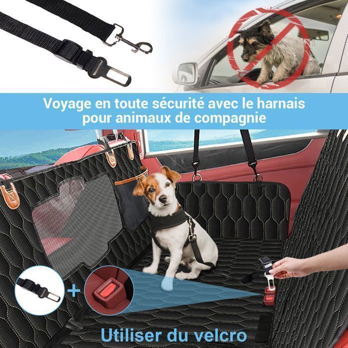 Housse de Siège Voiture pour Chien ®WHD© Polyvalente Voiture/Camping/Pique-nique - 6C Imperméable + Lavable Anti-Dér -147x137cm