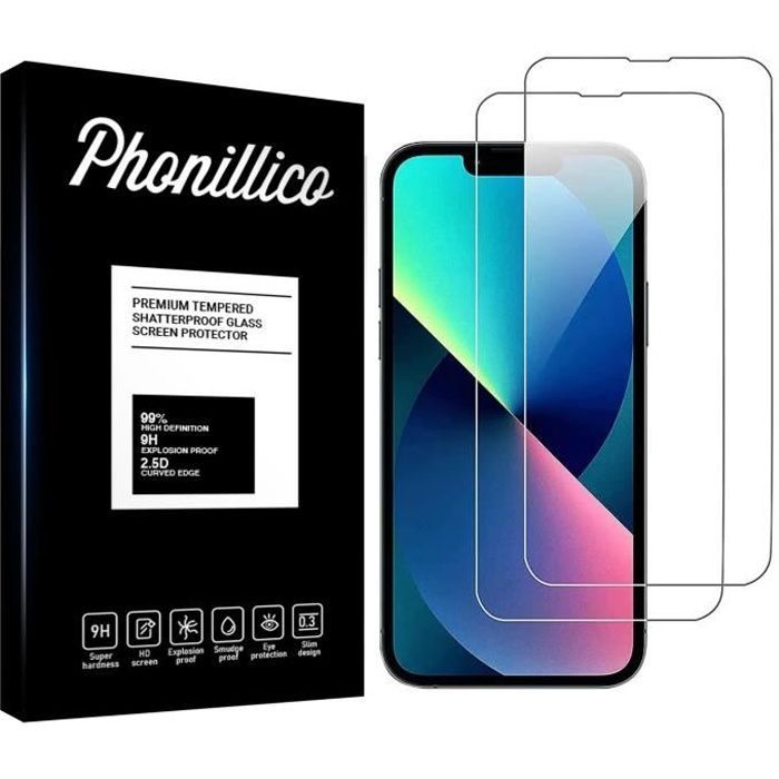 Tempered Glass Screen Protectors - Phonillico® - iPhone 14 - Pack of 2 - Scratch Resistant - Screen Protector